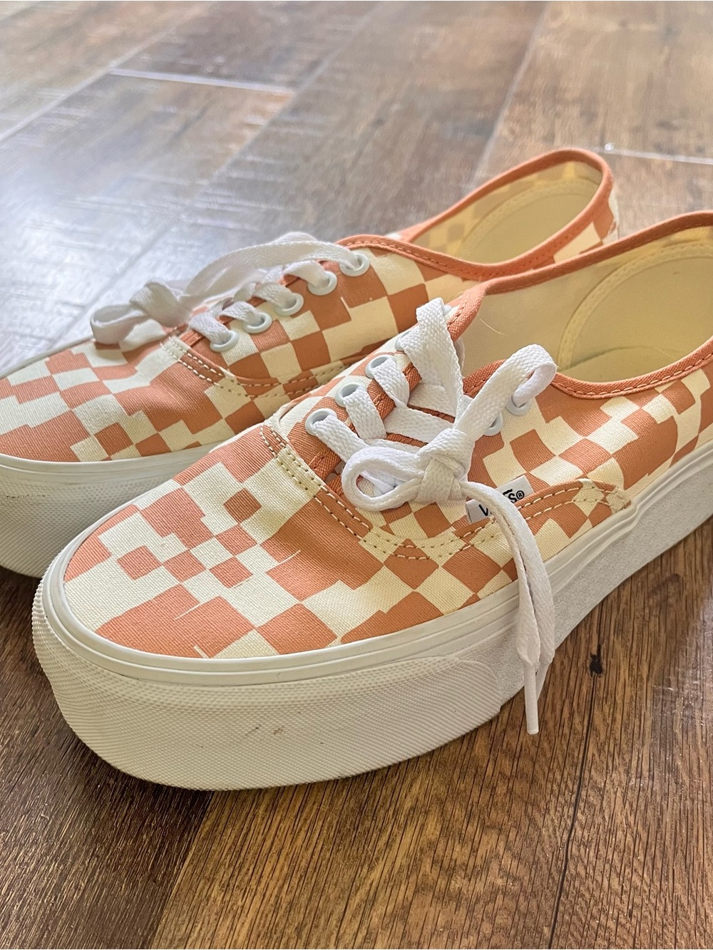 Checkerboard Platform Lace-Up Vans